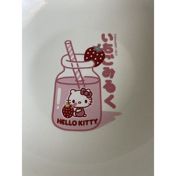 Hello Kitty Strawberry Milk Pasta Dinner Bowl Ceramic Pink NEW - Picture 4 of 8
